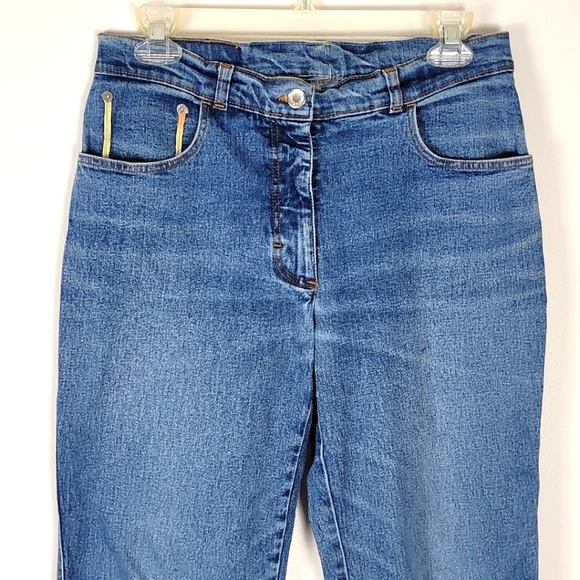 Marc Cain Ankle Cropped Jeans Cuff N3 US Size 6 Luxury Denim Brand - Picture 4 of 14